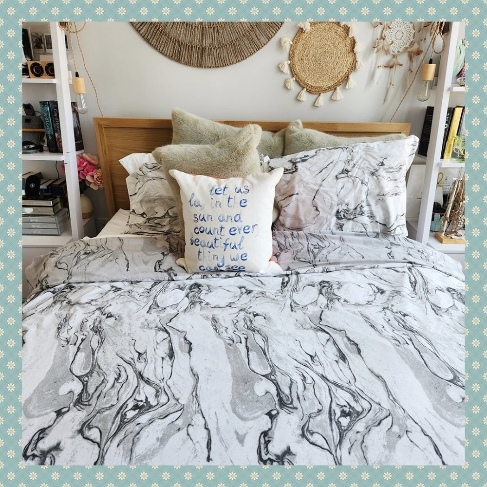 Anko Marble Print Queen Duvet Cover Set